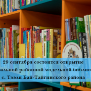 Открытие  Центральной районной модельной библиотеки с. Тээли Бай-Тайгинского района