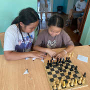 Национальная библиотека провела игровую программу «Игра для мускулов ума» к Международному дню шахмат